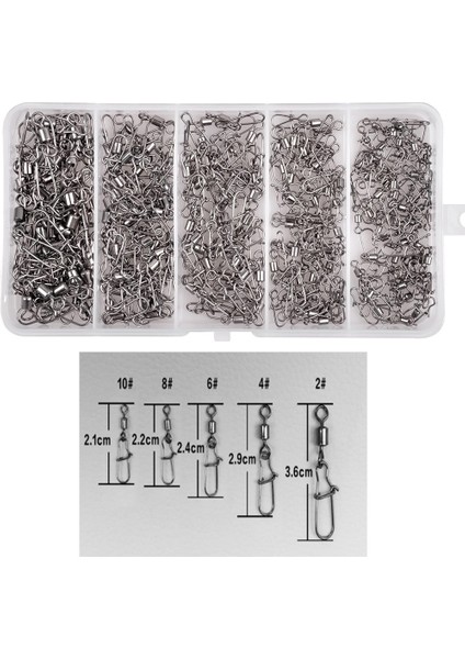 5191 Inox Kilitli Fırdöndülü Klips Seti Kutuda Mix 95 Adet