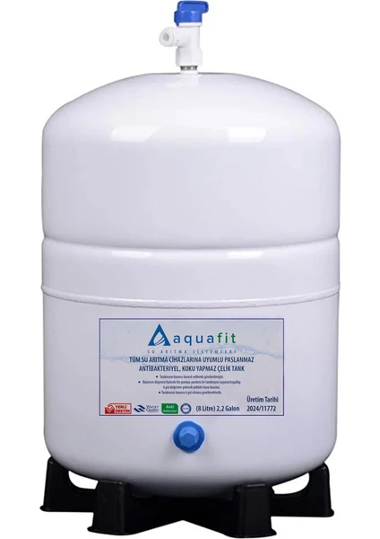 Su Arıtma Cihazı 8 Lt. Aquafit Tankpro Paslanmaz Çelik Tank  - Tank Vanası Hediyeli