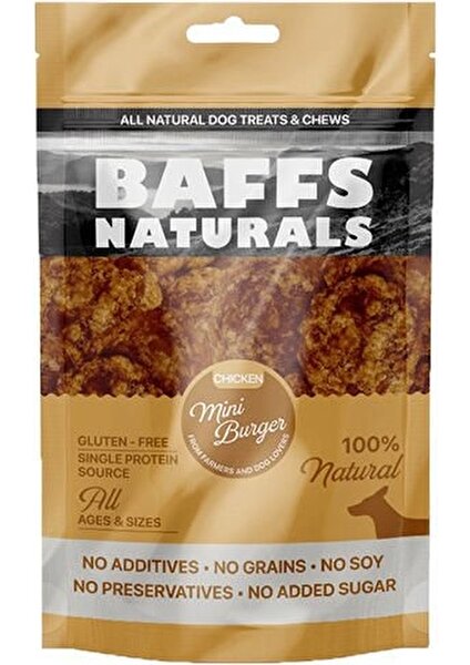 Baffs Natural Tavuk Mini Burger Köpek Ödül Maması 100 gr