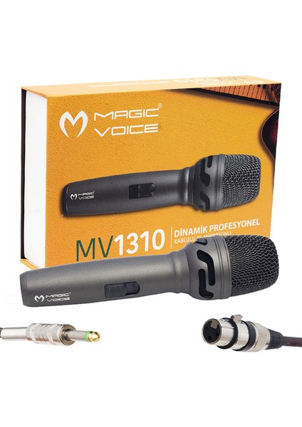 Magıcvoıce MV-1310 Dinamik Professıonal Kablolu El Mikrofonu (5 Metre Kablolu) (2818)