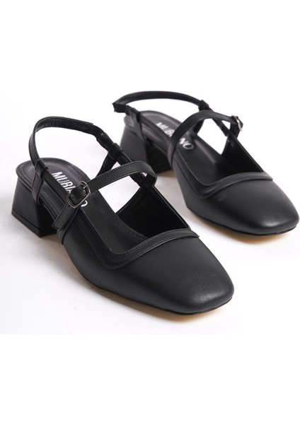 MBBTR402-S Kadın Arkası Açık Küt Burun Siyah Sandalet & Babet fiyatları
