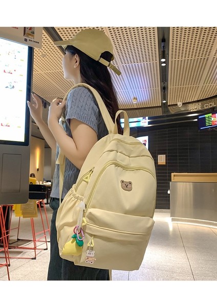 Yeni Moda Basit Sırt Çantası Kadın Büyük Kapasiteli Çok Yönlü Sırt Çantası Orta ve Lise Üniversite Öğrencileri Unisex Çanta (Yurt Dışından) fırsatları