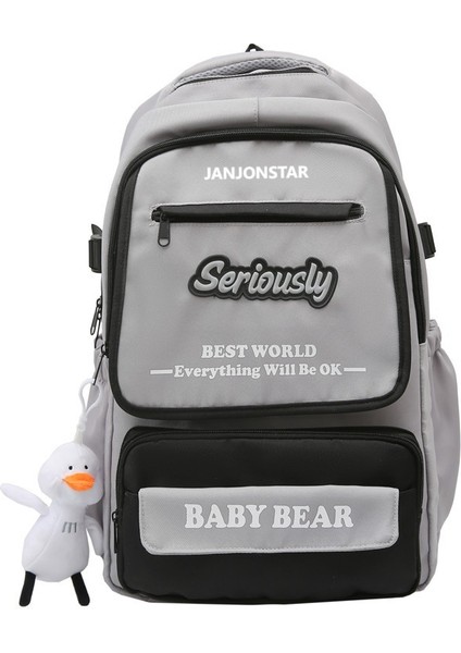 2024 Yeni Rahat Kontrast Renk Kadın Ortaokul Öğrenci Sırt Çantası Büyük Kapasiteli Trendy Öğrenci Okul Çantası (Yurt Dışından)