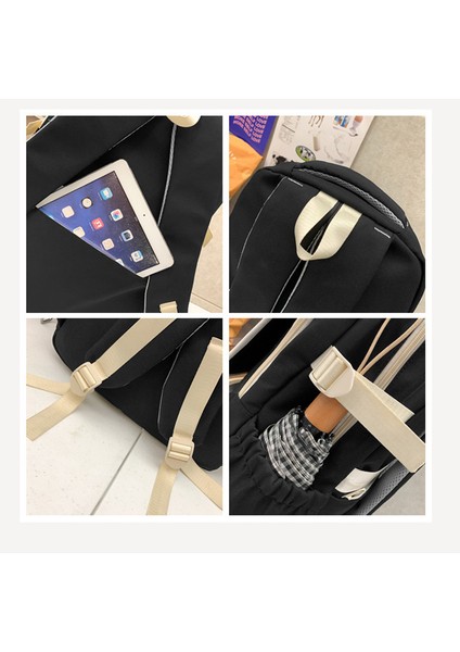 2024 Yeni Rahat Kontrast Renk Kadın Ortaokul Öğrenci Sırt Çantası Büyük Kapasiteli Trendy Öğrenci Okul Çantası (Yurt Dışından) fırsatları