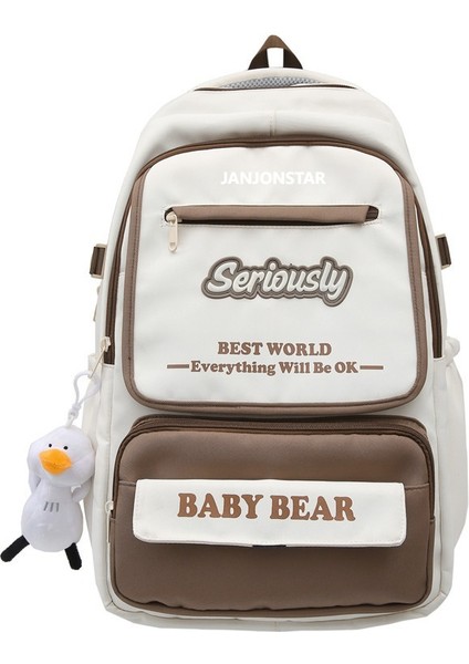 2024 Yeni Rahat Kontrast Renk Kadın Ortaokul Öğrenci Sırt Çantası Büyük Kapasiteli Trendy Öğrenci Okul Çantası (Yurt Dışından)