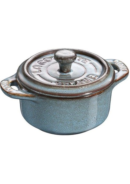 Ceramıque Mini Döküm Tencere Antik Turkuaz 10 cm 200 ml Yuvarlak - 405120000