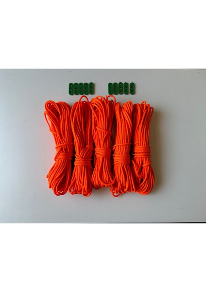 Çadır Ipi 20 Metre x 5 Adet-Gergi Aparatlı Ip