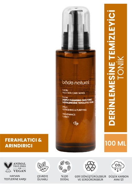 Bade Natural Derinlemesine Temizleyici ve Nemlendirici Tonik 100 ml