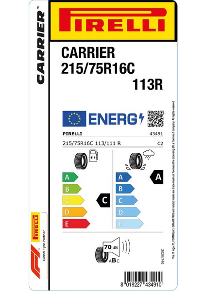 215/75 R16C 113R Carrier Oto Yaz Lastiği (Üretim Yılı: 2024) fiyatları