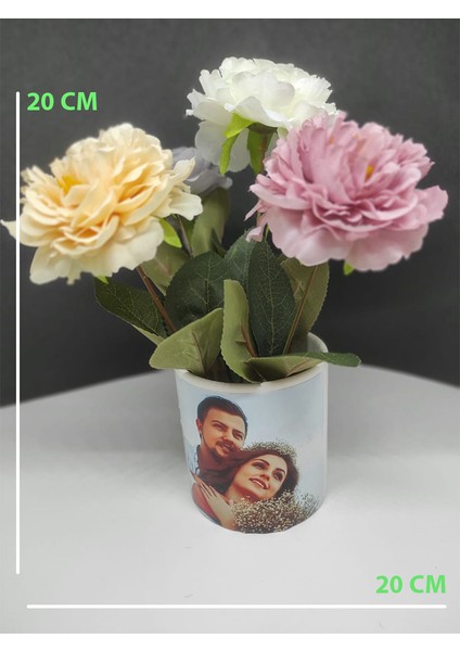 Kişiye Özel Resimli Şakayık Yapay Anneler Günü Özel