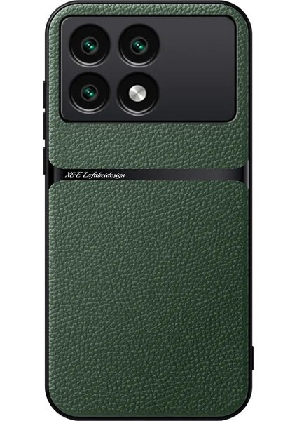 Poco X6 Pro Liçi Dokusu Manyetik Çekim Cep Telefonu Kılıfı (Yurt Dışından)