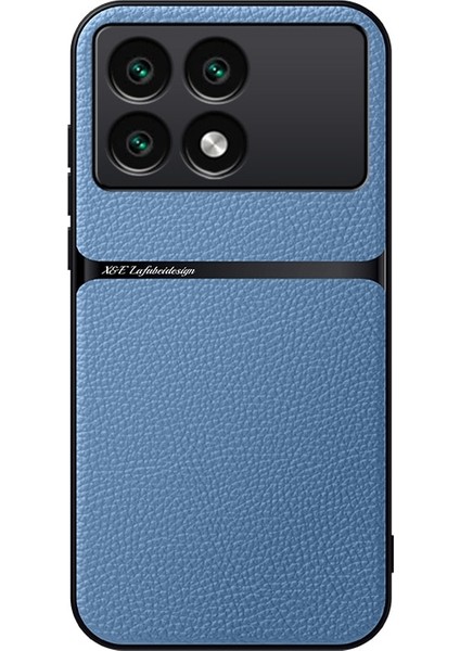 Poco X6 Pro Liçi Dokusu Manyetik Çekim Cep Telefonu Kılıfı (Yurt Dışından)