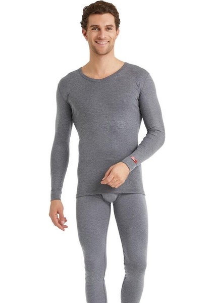 V Yaka Gri Unisex Uzun Kol Thermal İçlik C7T5N2O1 modelleri
