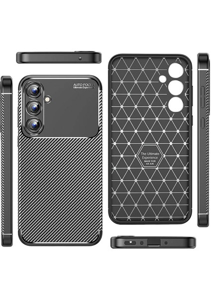 Samsung Galaxy A15 Uyumlu Kılıf Focus Karbon Dokulu Kamera Korumalı Silikon Kılıf