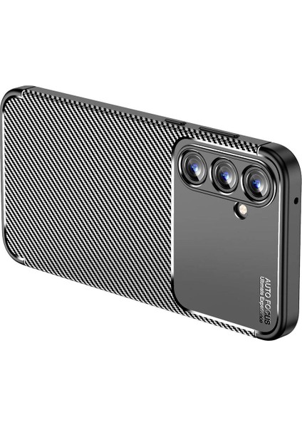 Samsung Galaxy A15 Uyumlu Kılıf Focus Karbon Dokulu Kamera Korumalı Silikon Kılıf