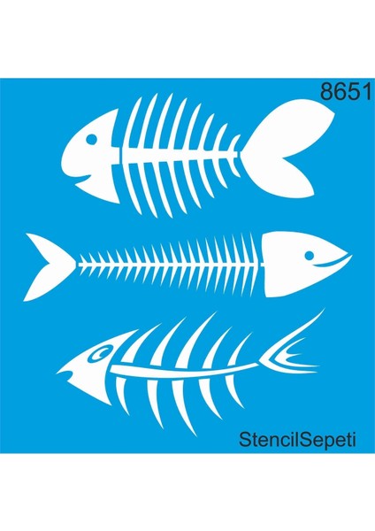 Kılçıklı Desen - Stencil Boyama Şablonu 20X20CM