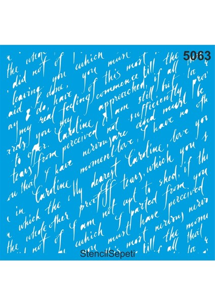 El Yazısı Mektup Desen - Stencil Boyama Şablonu 30X30CM