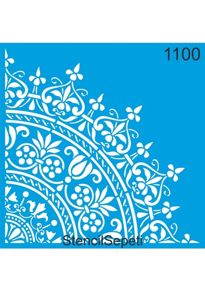 Damask Deseni - Stencil Boyama Şablonu - 30X30CM