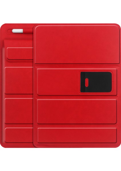 8 Inç-11 Inç Tabletler Için Kılıf Pu Deri Standlı Kalem Tutuculu Taşıma Çantası-Kırmızı (Yurt Dışından)