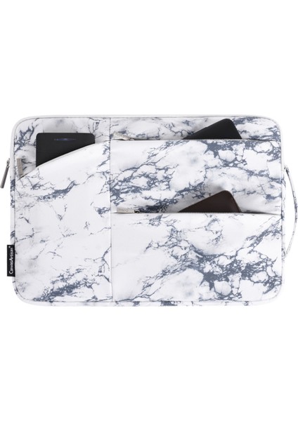 13 Inç Dizüstü Bilgisayarlar Çizilmez Mermer Desenli Ince 3'lü Torbalı/saplı Askılı Taşınabilir Kol Çantası Dizüstü Bilgisayar Su Geçirmez Taşıma Çantası- (Yurt Dışından)
