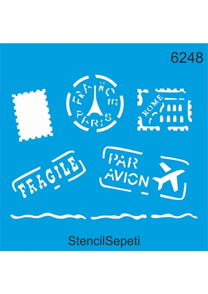 Posta Pulu - Stencil Boyama Şablonu 20X20CM