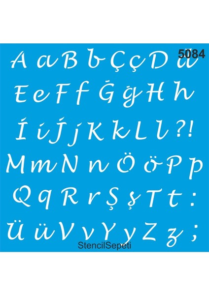 Font - Lucida Handwriting Deseni - Stencil Boyama Şablonu 30X30CM