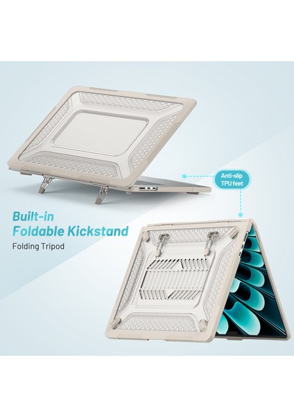 Macbook Air 15 Inç (2023) M2 A2941 /(2024) A3114 M3 Kaymaz Laptop Çantası Petek Isı Dağılımı Kickstand Pc + Tpu Kapak-Kayısı (Yurt Dışından) fiyatları
