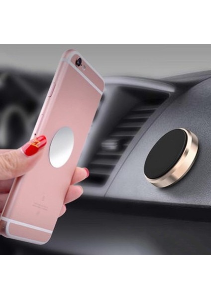 Alüminyum Alaşımlı Evrensel Yaratıcı Yuvarlak Araba Manyetik Hava Firar Dağı Telefon Tutucu Braketi Standı (Yurt Dışından) fiyatları