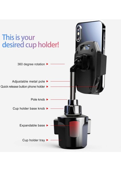 Araç Ağır Hizmet Telefonu Montajı Için Cep Telefonu Bardak Tutucu Motorola Edge (2023), Motorola G Stylus 5g (2023), Moto G Stylus (2023), Motorola Edge+ (2023), Moto G5G (2023), L (Yurt Dışından) fiyatları