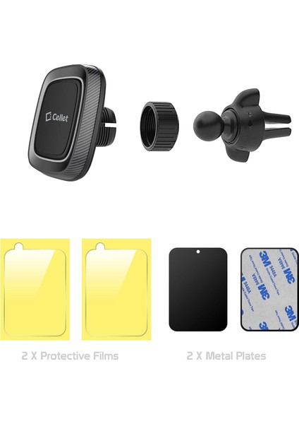 Telefon Tutucu Araç Montajı, Evrensel Uyumlu Manyetik Havalandırma Standı iPhone 13 Pro Max Mini 12 11 Samsung Galaxy S21 S20 Note 20 Ultra 5g - Tamamı Siyah Ince Tasarım (Yurt Dışından) fırsatları