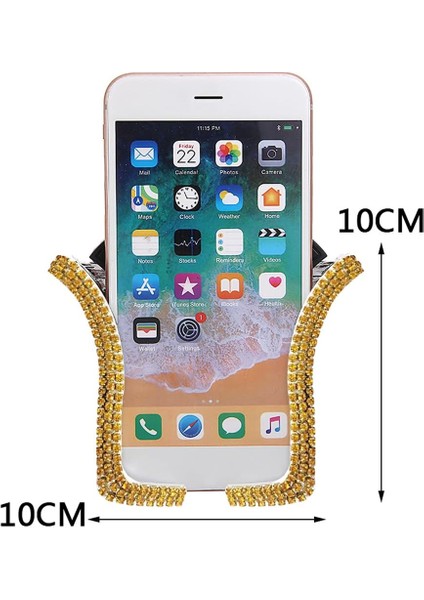 Bling Araç Telefonu Tutacağı Akıllı Telefon Hava Firar Tutucusu Taşlı Araç Cep Telefonu Montaj Yuvası Araba Için U Şeklinde Cep Telefonu Tutucu Evrensel Hava Firar Araç Montajı Çoğ (Yurt Dışından) fırsatları