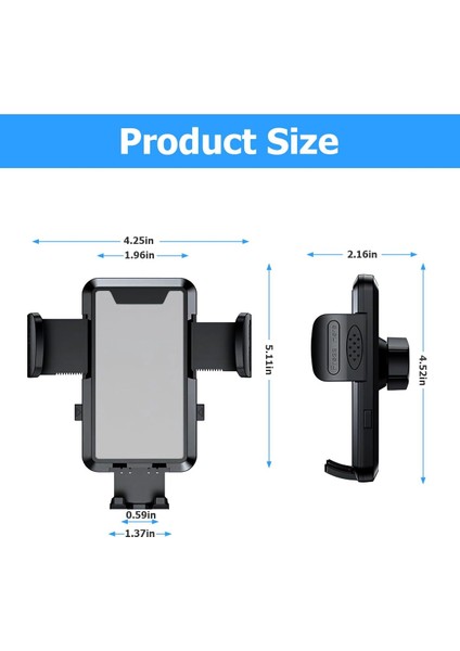 Araba Için Telefon Montajı, Havalandırmalı Cep Telefonu Tutucu Eller Serbest Beşik, Evrensel Sabit Kolay Kelepçe Telefon Tutucu Montajı, iPhone 14 13 12 Pro Max ve Daha Fazla Akıll (Yurt Dışından) fiyatları