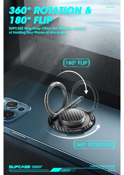Cep Telefonu Zil Tutucu, 360° Döndürme ve 180° Çevirme Manyetik Araç Montajına Uyumlu Metal Telefon Tutma Yerine Sahip Evrensel Telefon Zil Sehpası (Siyah) (Yurt Dışından) modelleri