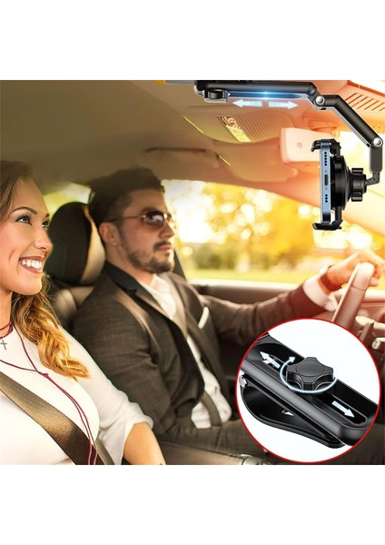 Lifegiverwise Telefon Tutucu, Maxicea Telefon Tutucu Dikiz Aynası, Universal Araç Güneşlik Klipsli Cep Telefonu Tutucu, Döndürülebilir Çok Fonksiyonlu Güneşlik Cep Telefonu Tutucu (Yurt Dışından) fiyatları