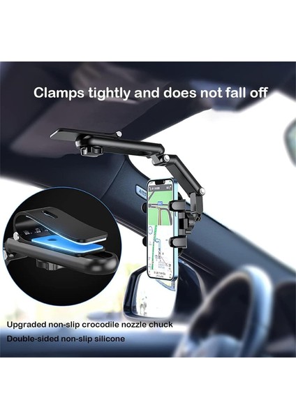 Lifegiverwise Telefon Tutucu, Maxicea Telefon Tutucu Dikiz Aynası, Universal Araç Güneşlik Klipsli Cep Telefonu Tutucu, Döndürülebilir Çok Fonksiyonlu Güneşlik Cep Telefonu Tutucu (Yurt Dışından) fırsatları
