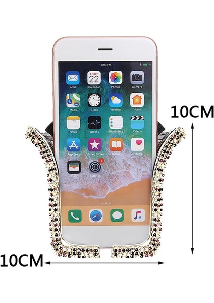 Bling Araç Telefonu Tutacağı Akıllı Telefon Hava Firar Tutucusu Taşlı Araç Cep Telefonu Montaj Yuvası Araba Için U Şeklinde Cep Telefonu Tutucu Evrensel Hava Firar Araç Montajı Çoğ (Yurt Dışından)