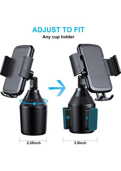 Araba Için Bardak Tutucu Telefon Montajı iPhone 11 Pro Max/11 Pro/11/xs Max/xr/xs/7/6 Plus/galaxy Note 10/note 10 Plus/note 9/note 8/s8 Için Evrensel Ayarlanabilir Ağır Araç Montaj (Yurt Dışından)