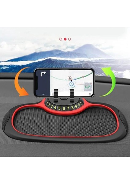 Çok Işlevli Araç Kaymaz Mat Otomatik Telefon Tutucu, Arabada Telefon Tutuculu Kaymaz Kauçuk Mat, Geçici Park Numarası ile Evrensel Çok Işlevli Araç Kontrol Paneli Matı (C) (Yurt Dışından) fırsatları