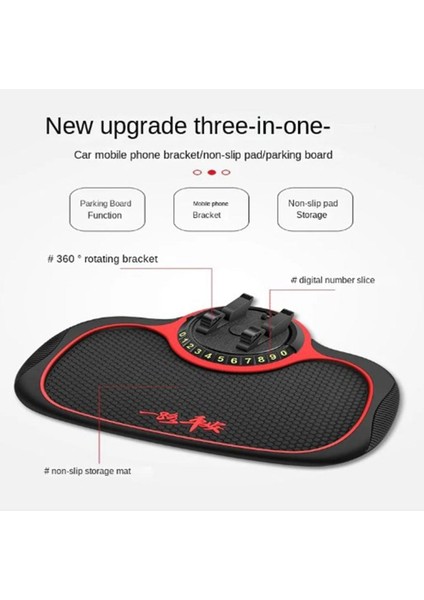 Çok Işlevli Araç Kaymaz Mat Otomatik Telefon Tutucu, Arabada Telefon Tutuculu Kaymaz Kauçuk Mat, Geçici Park Numarası ile Evrensel Çok Işlevli Araç Kontrol Paneli Matı (C) (Yurt Dışından) indirimleri