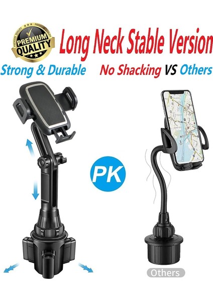Yükseltilmiş Araç Bardak Tutucu Telefon Tutacağı, Evrensel 13" Uzun Boyunlu Bardak Telefon Bağlantısı iPhone 15 Pro Max /14/13/S23 Ultra /S22 /plus Vb. ile Uyumlu (Yurt Dışından) modelleri