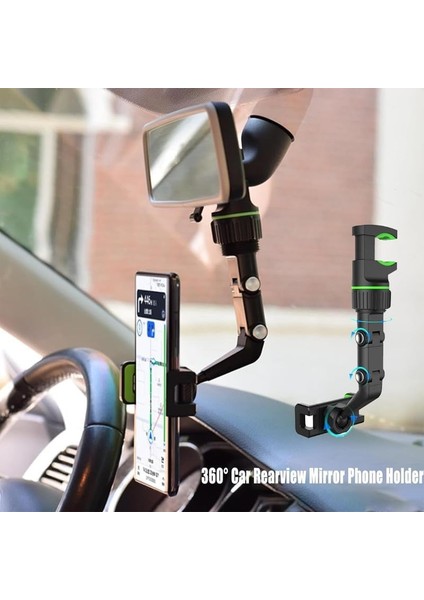 Rotato Grip Cep Telefonu Tutucu, Rotatogrip Telefon Tutucu, Çok Fonksiyonlu Dikiz Aynası Telefon Tutucu, 360 Araç Dikiz Aynası Telefon Tutucu, Araç Montajlı Telefon ve Gps Için (Si (Yurt Dışından) fiyatları
