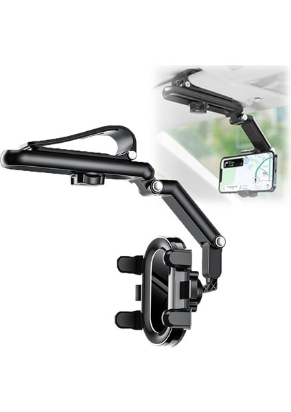 Lifegiverwise Telefon Tutucu, Maxicea Telefon Tutucu Dikiz Aynası, Universal Araç Güneşlik Klips Montajlı Cep Telefonu Tutucu, Döndürülebilir Çok Fonksiyonlu Güneşlik Cep Telefonu (Yurt Dışından)
