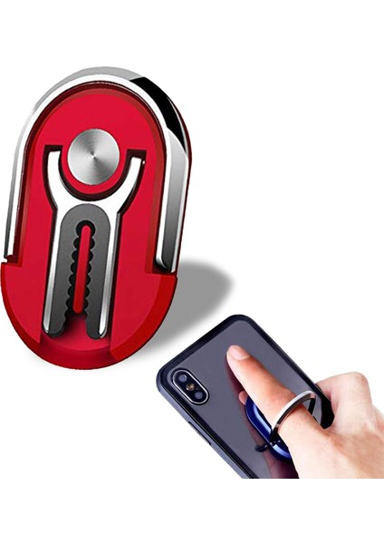 Çok Amaçlı Cep Telefonu Braketi Tutucu Standı, Telefon Zil Tutucu, 360 Derece Dönüş Cep Telefonu Montajı, Araba Ev Için Çok Açılı Araç Telefonu Montajı Kırmızı (Yurt Dışından)