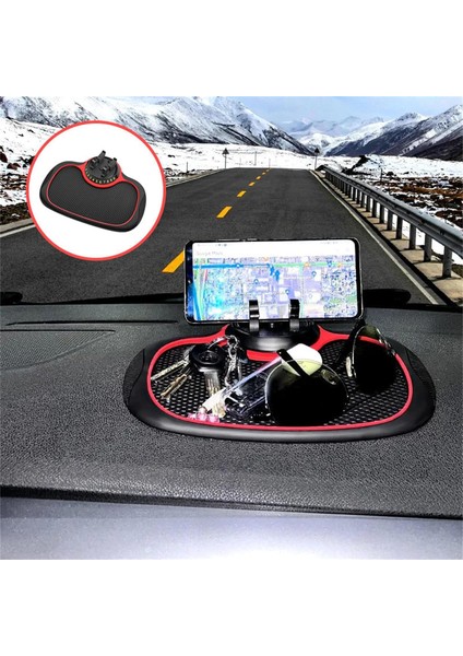 Çok Işlevli Araç Kaymaz Mat Otomatik Telefon Tutucu, Cep Telefonları, Güneş Gözlükleri, Anahtarlar, Cihazlar Vb. Için Uygun (Kırmızı, 1 Adet) (Yurt Dışından) fırsatları