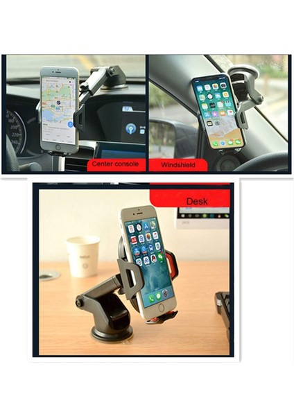 Araba Için Gösterge Paneli ve Ön Cam Telefon Tutucu Montajı Ayarlanabilir Tek Elle Çalıştırma 360 Açı Döndürme Ücretsiz Genişliği 5-8.5cm Olan Telefonlar Için Uygun iPhone 11 12 13 (Yurt Dışından)