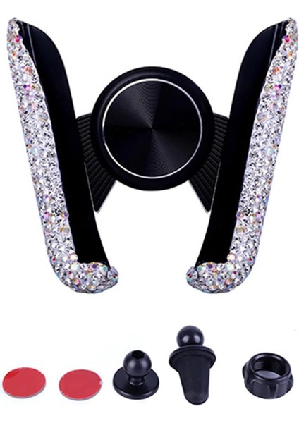 Bling Araç Telefonu Tutucu Mini Araç Dash Hava Firar Otomatik Telefon Tutucu, 360° Ayarlanabilir Kristal Araba Aksesuarları Araç Tutucu (Yurt Dışından)