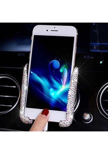 Bling Araç Telefonu Tutucu Mini Araç Dash Hava Firar Otomatik Telefon Tutucu, 360° Ayarlanabilir Kristal Araba Aksesuarları Araç Tutucu (Yurt Dışından) fiyatları