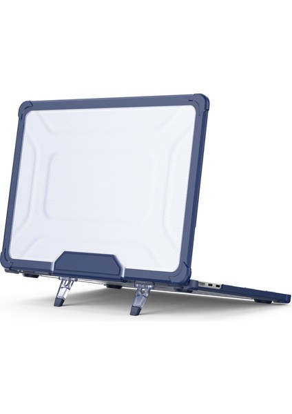 MacBook Air 13 Inç (2022) M2 A2681 Laptop Kılıfı Pc + Tpu Kickstand Isı Dağılımı Kapağı-Lacivert (Yurt Dışından)