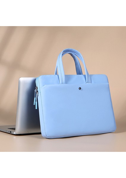 14-14.6 Inç Bilgisayar Çantası Fermuarlı Taşınabilir Notebook Çantası Laptop Aksesuarları Saklama Çantası-Mavi (Yurt Dışından)