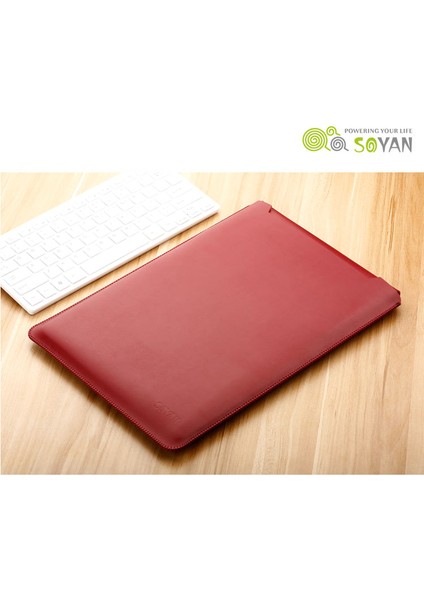 Retina Ekranlı MacBook 12-Inç Için Mouse Pad'li Deri Kol Çantası Kılıfı (2015)-ŞARAP Kırmızısı (Yurt Dışından) fiyatları